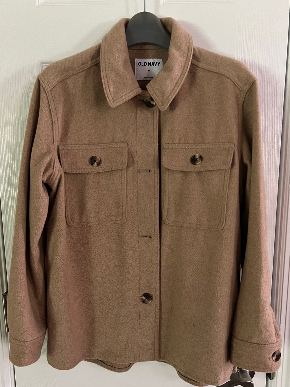 Old Navy Wool-Blend Shacket – Camel/Tan – Size XS